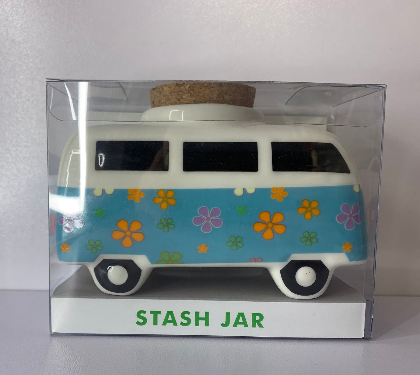 Hippie RV ceramic stash jar