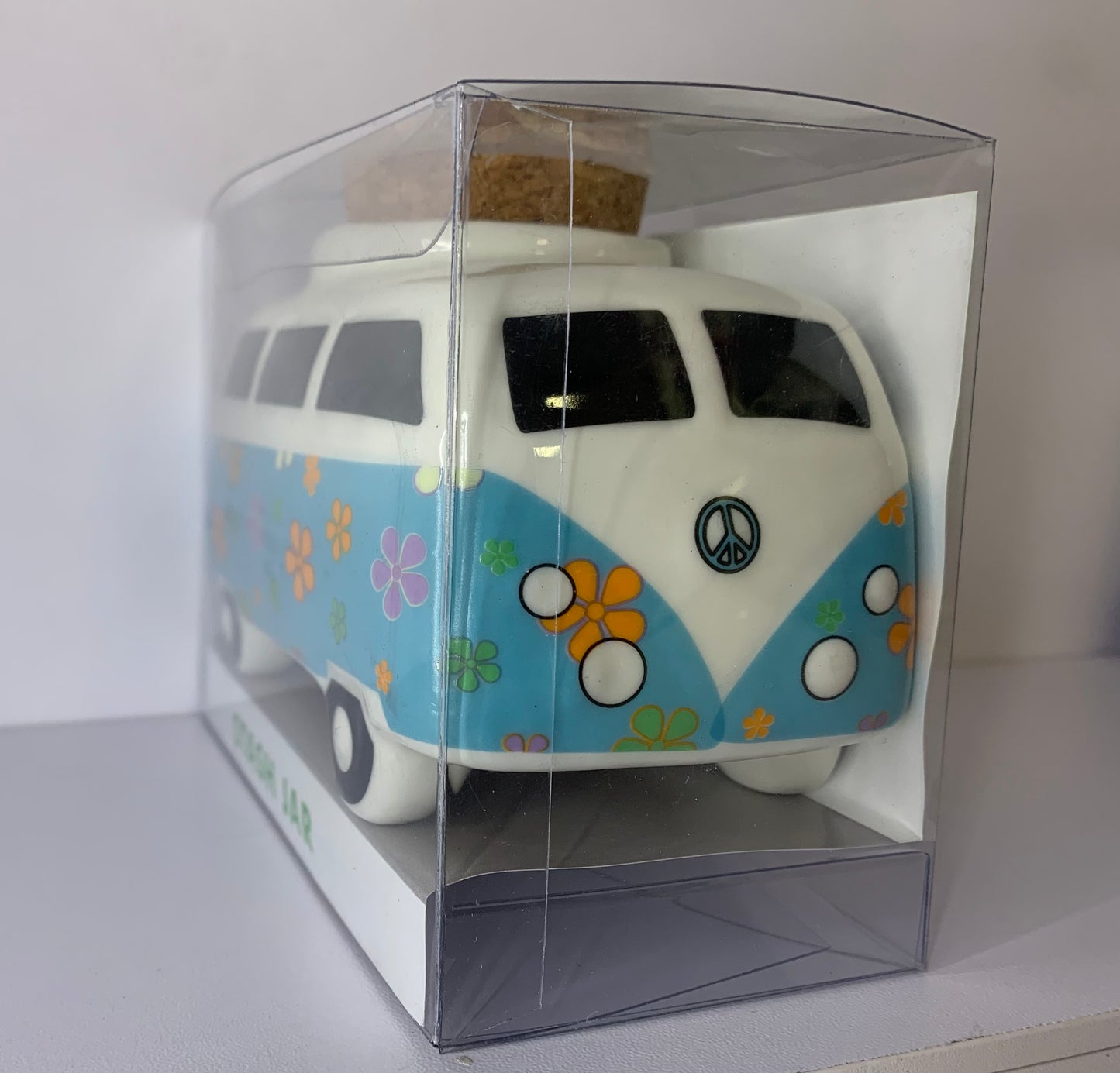 Hippie RV ceramic stash jar