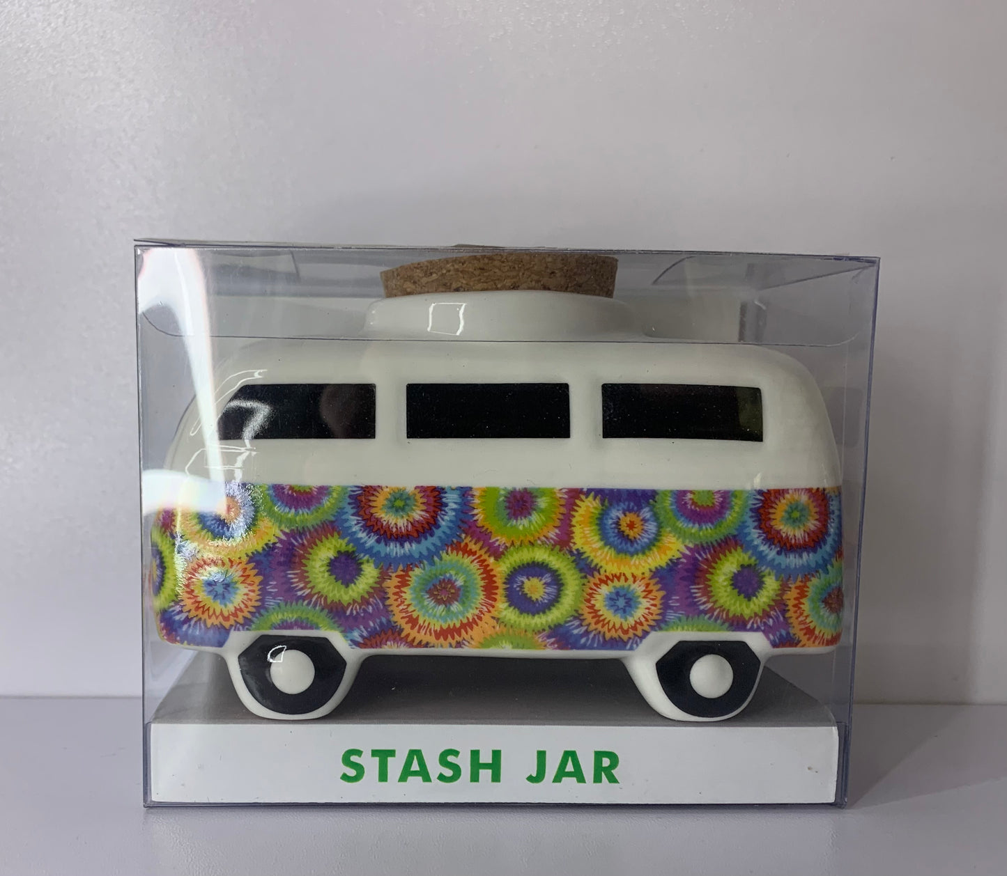 Hippie RV ceramic stash jar