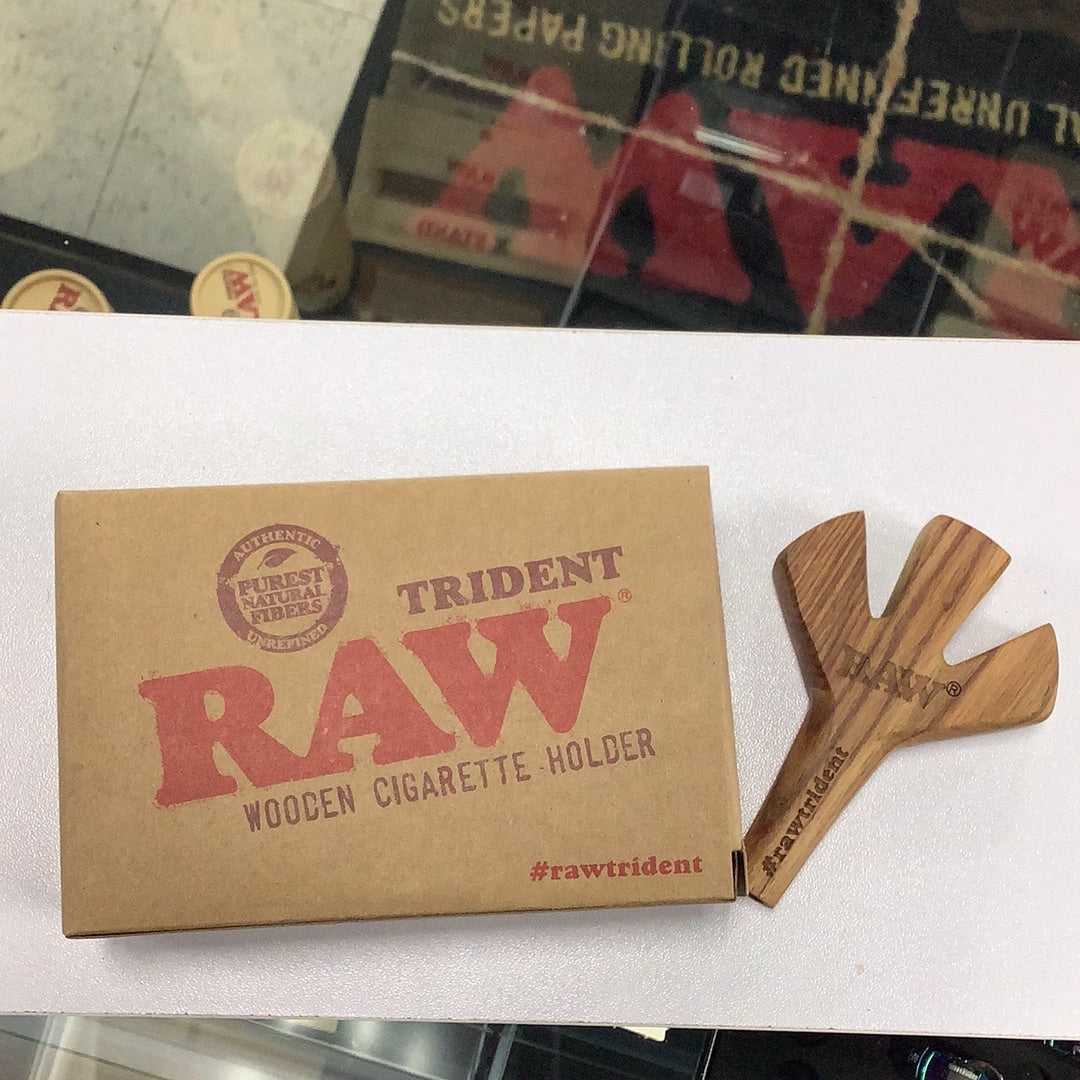Raw Trident Wooden Cigarette Holder
