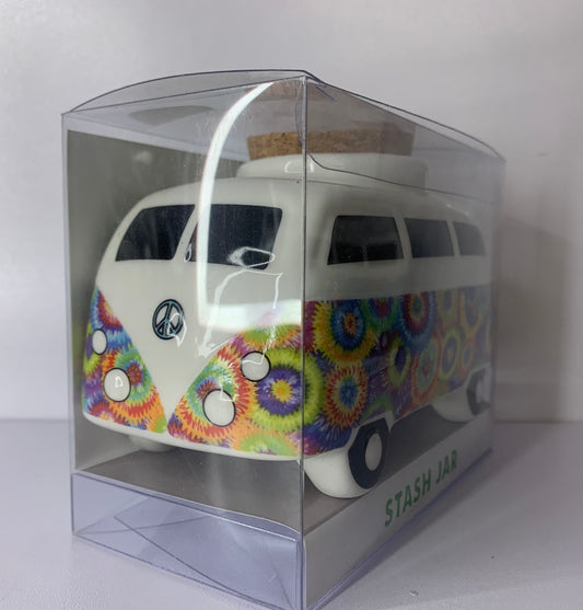 Hippie RV ceramic stash jar